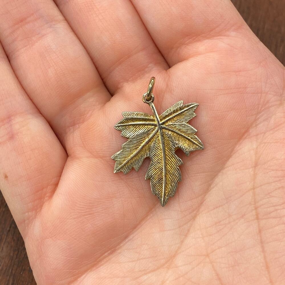 Vintage 925 Sterling Silver "Tree of Life Deborah" Leaf Pendant Bracelet Charm